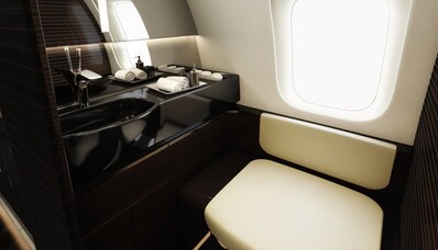 Luxul toaletelor la bordul unui avion privat